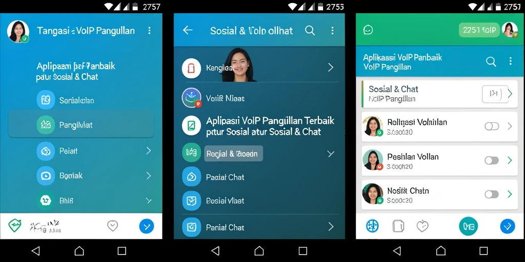 Antarmuka aplikasi 2757 yang menarik dan mudah digunakan untuk VoIP Panggilan.