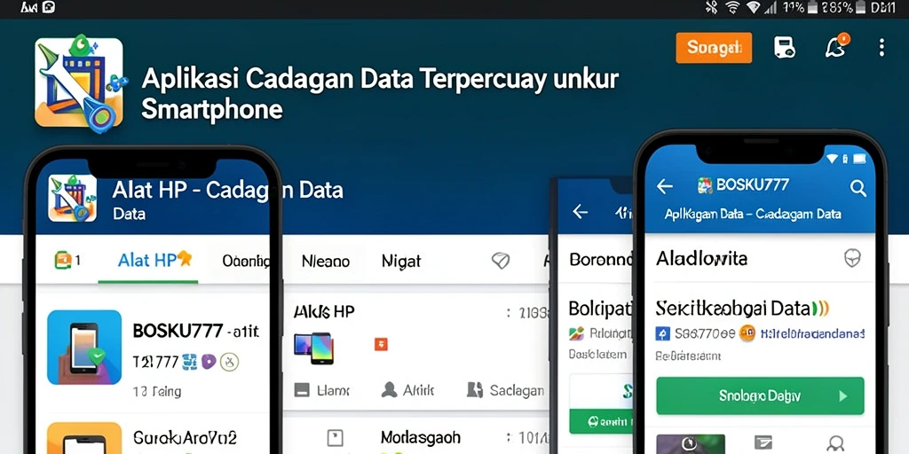 Antarmuka sederhana dan fungsional dari aplikasi Cadangan Data.