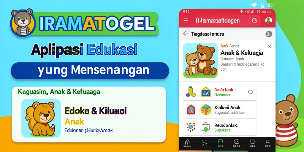 Tampilan interaktif aplikasi IRAMATOGEL untuk belajar anak.
