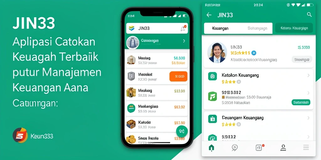 Antarmuka aplikasi JIN33 yang menampilkan fitur Catatan Keuangan.