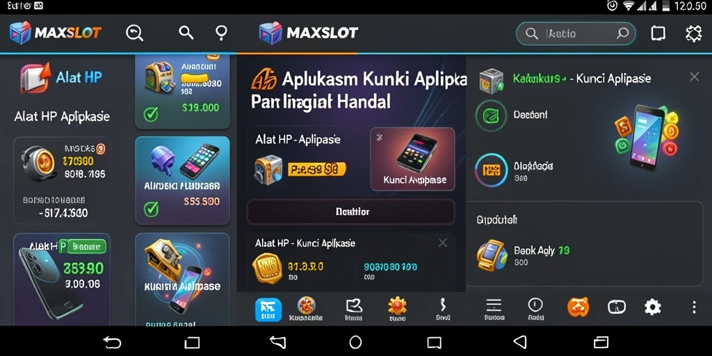 Antarmuka aplikasi MAXSLOT yang user-friendly untuk kunci aplikasi.