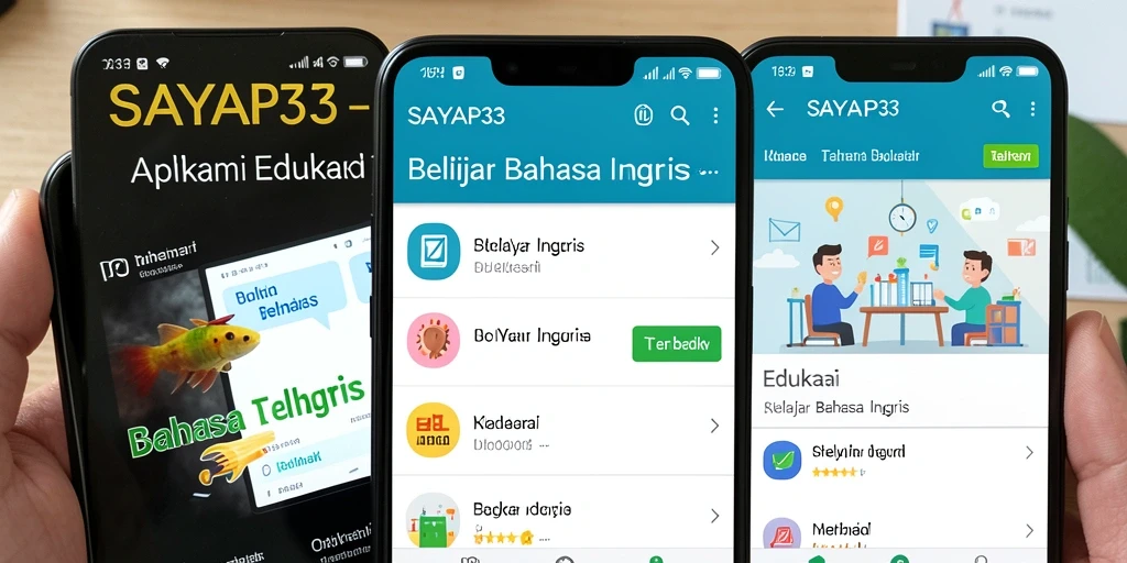 Antarmuka aplikasi SAYAP33 yang intuitif dan mudah digunakan untuk belajar Bahasa Inggris.