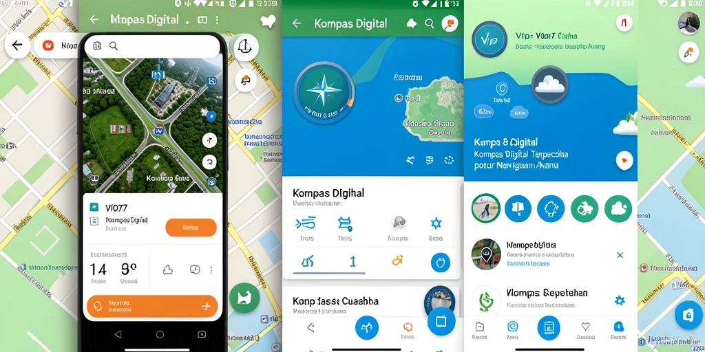 Antarmuka VIO77 yang sederhana dengan fungsi Kompas Digital.